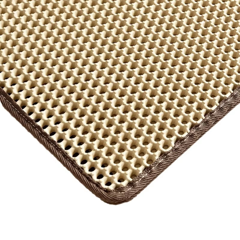 Waterproof Pet Cat Litter Mat,Honeycomb Double Layer Pet Litter Box Mat Non-Slip Sand Cat Pad Washable Bed Mat Easy Clean Pad