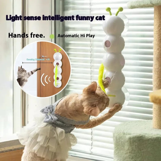 Intelligent Interactive Cat Stick Pro with Replaceable Prey Tail Suitable for Automatic Swing Durability in Multi Cat Households