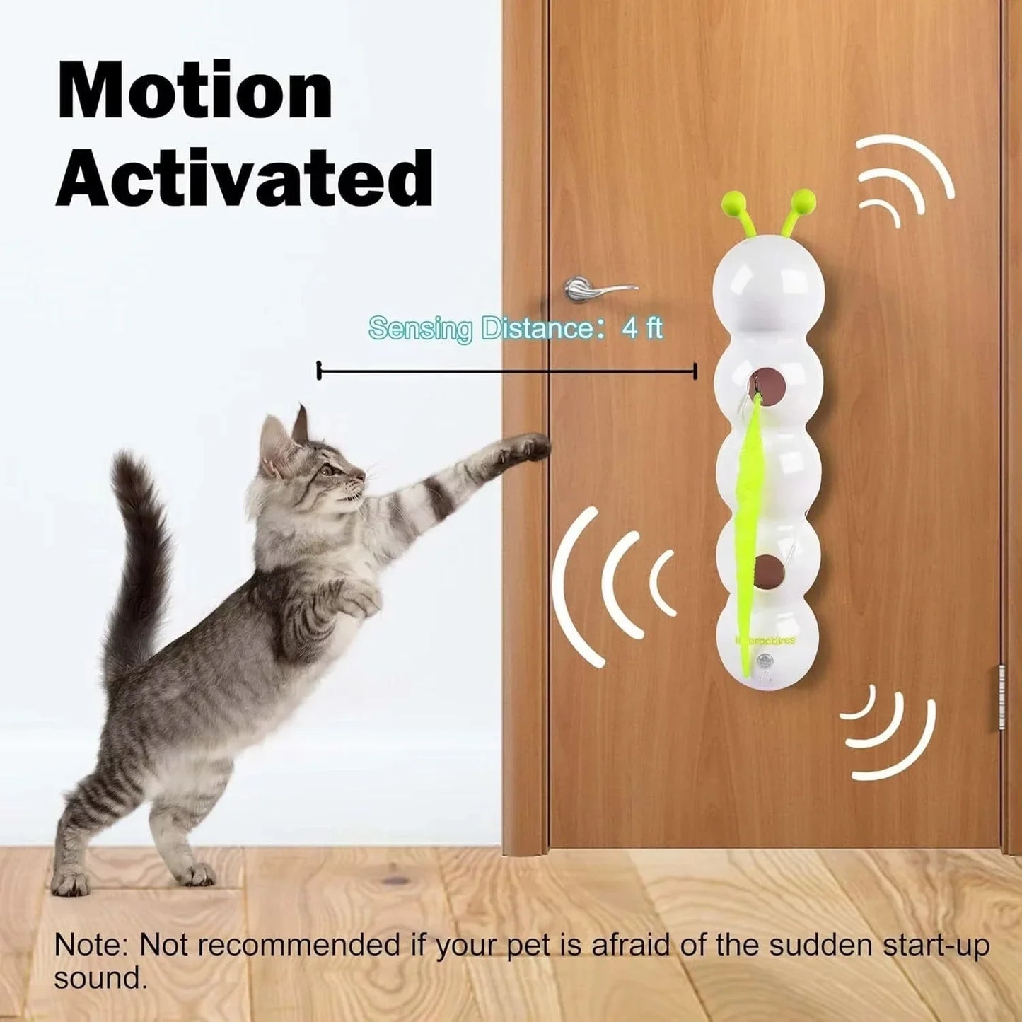 Intelligent Interactive Cat Stick Pro with Replaceable Prey Tail Suitable for Automatic Swing Durability in Multi Cat Households