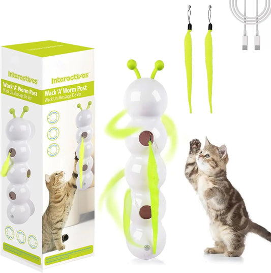 Intelligent Interactive Cat Stick Pro with Replaceable Prey Tail Suitable for Automatic Swing Durability in Multi Cat Households