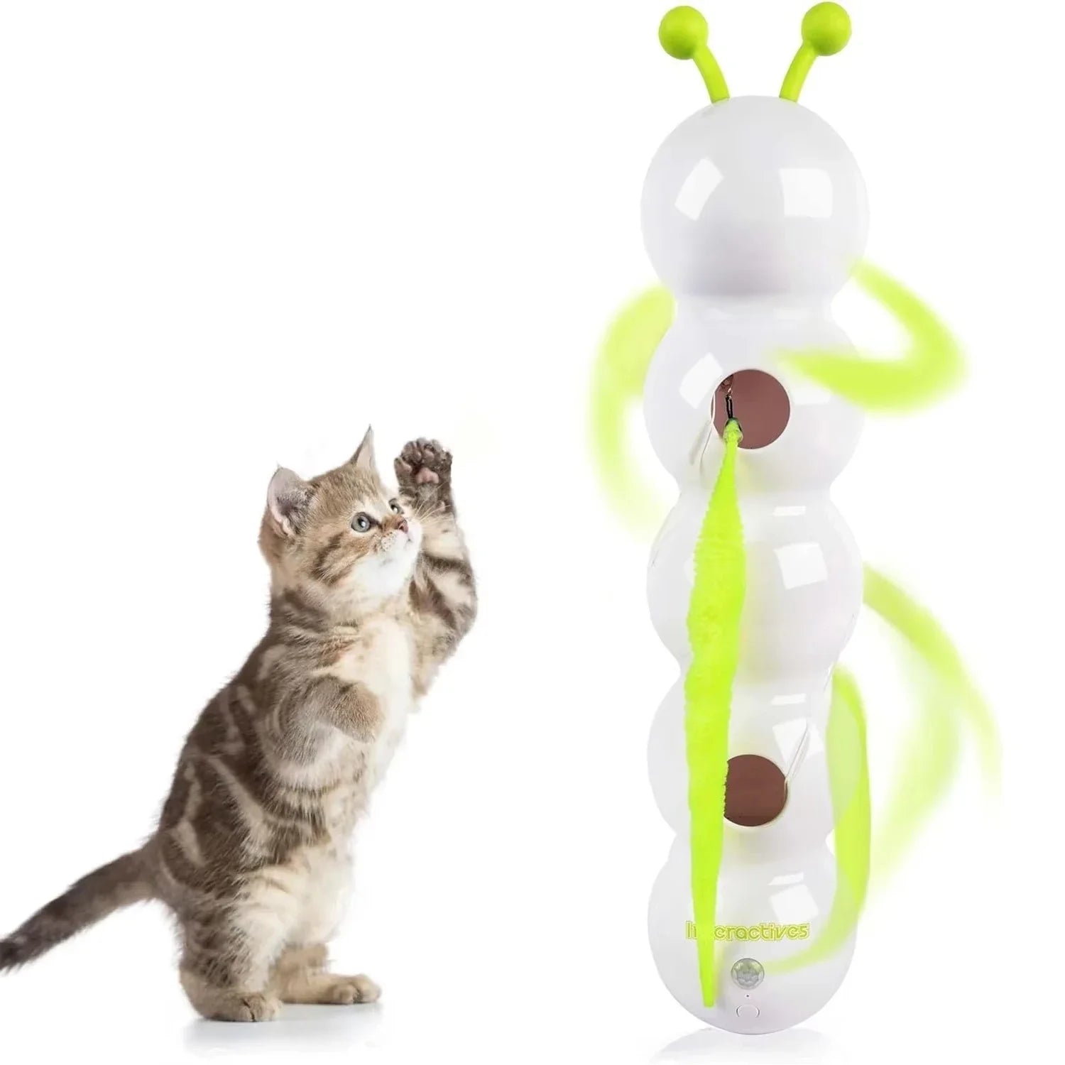 Intelligent Interactive Cat Stick Pro with Replaceable Prey Tail Suitable for Automatic Swing Durability in Multi Cat Households